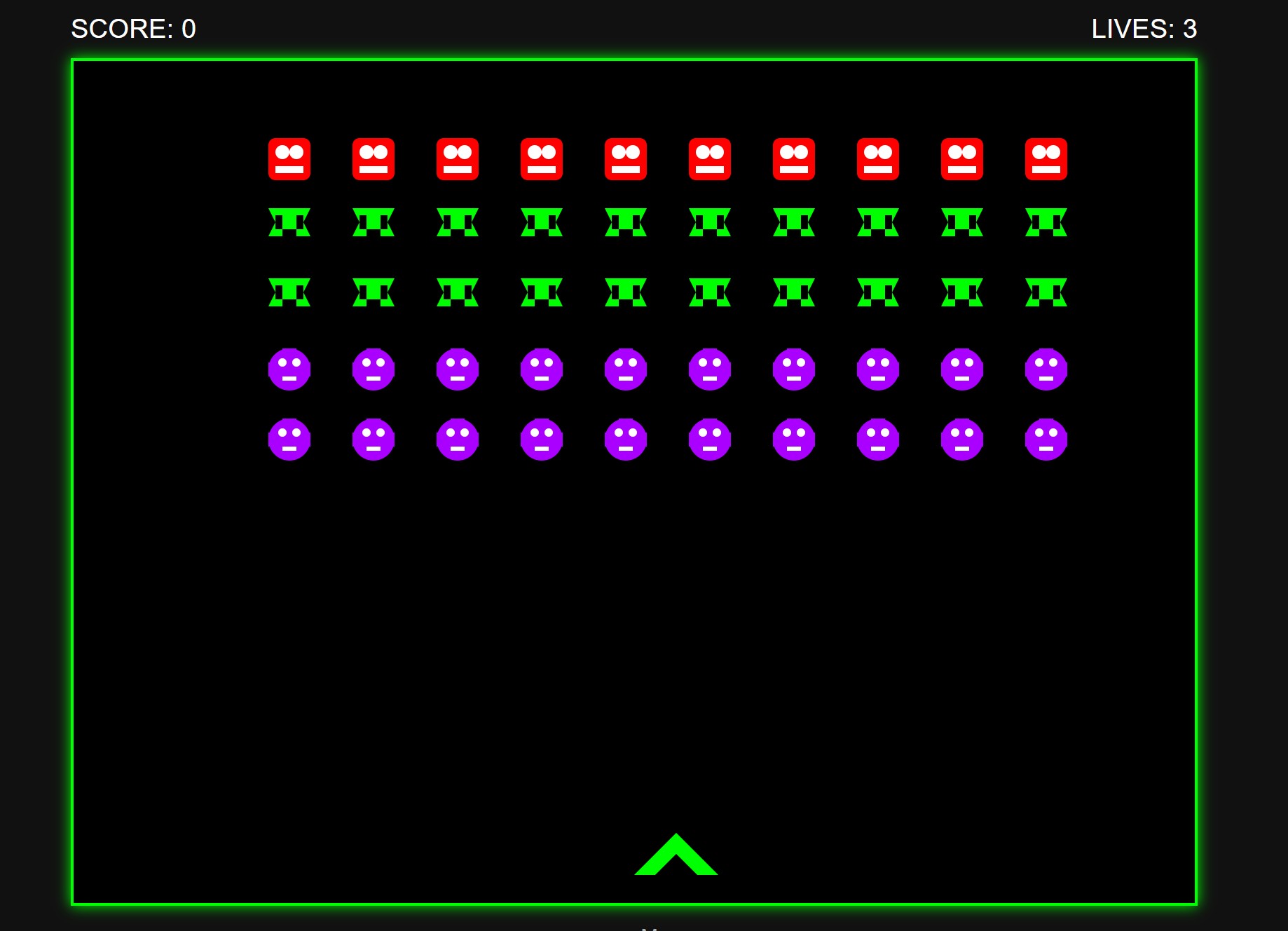 Space Invaders 2D - Deepseek
