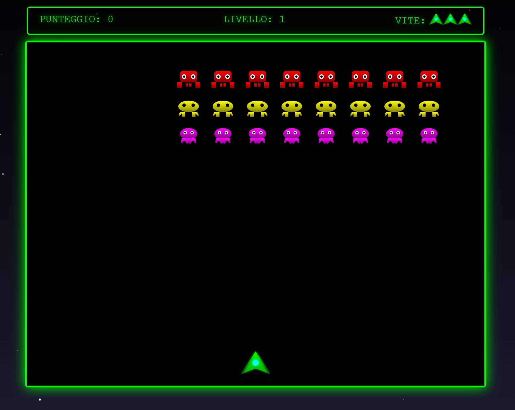 Space Invaders 2D - Anthropic Claude